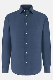 Camisa De Tencel Lino Regular Fit, Azul, thumb, 6