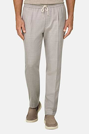 Hose City aus melierter Wollflanell, Sand, thumb, 1