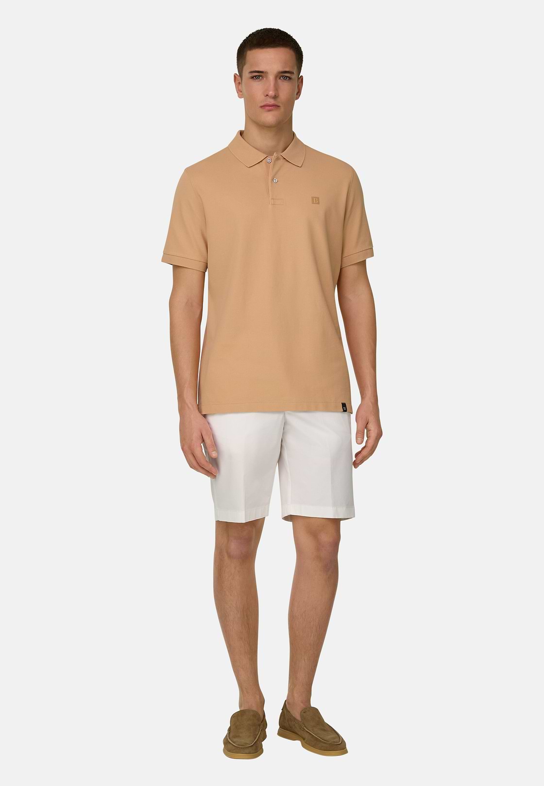 Polo In Pique Di Cotone Regular Fit, Arancione, hi-res, 2