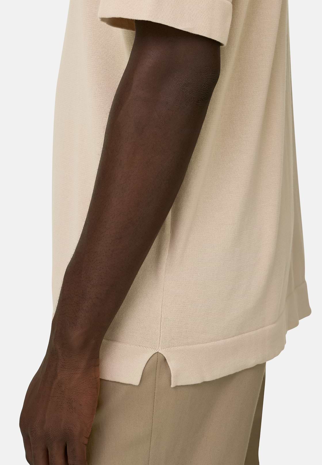 T-shirt Maille En Coton Pima, Sable, hi-res, 4