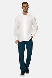 Normál szabású fehér vászoning, White, thumb, 2