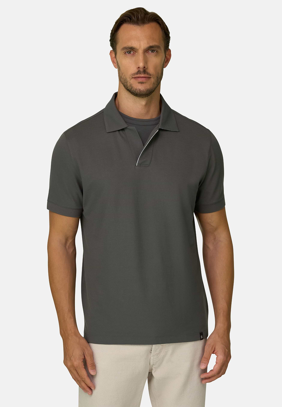 Polo aus Stretchgewebe Piqué Mischgewebe Cool Jade, Militärgrün, hi-res