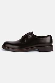 Leather Derby Style Shoes, Brown, hi-res