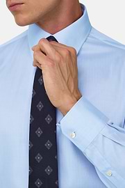Herringbone Cotton Muslin Shirt Regular Fit, Light Blue, thumb, 4
