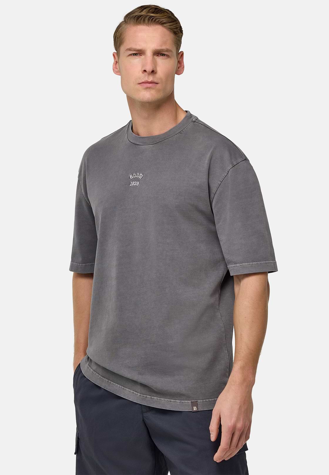 Cotton Jersey T-Shirt, Charcoal, hi-res