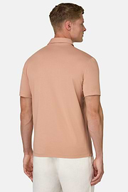 Polo Shirt In Stretch Supima Cotton, Orange, hi-res
