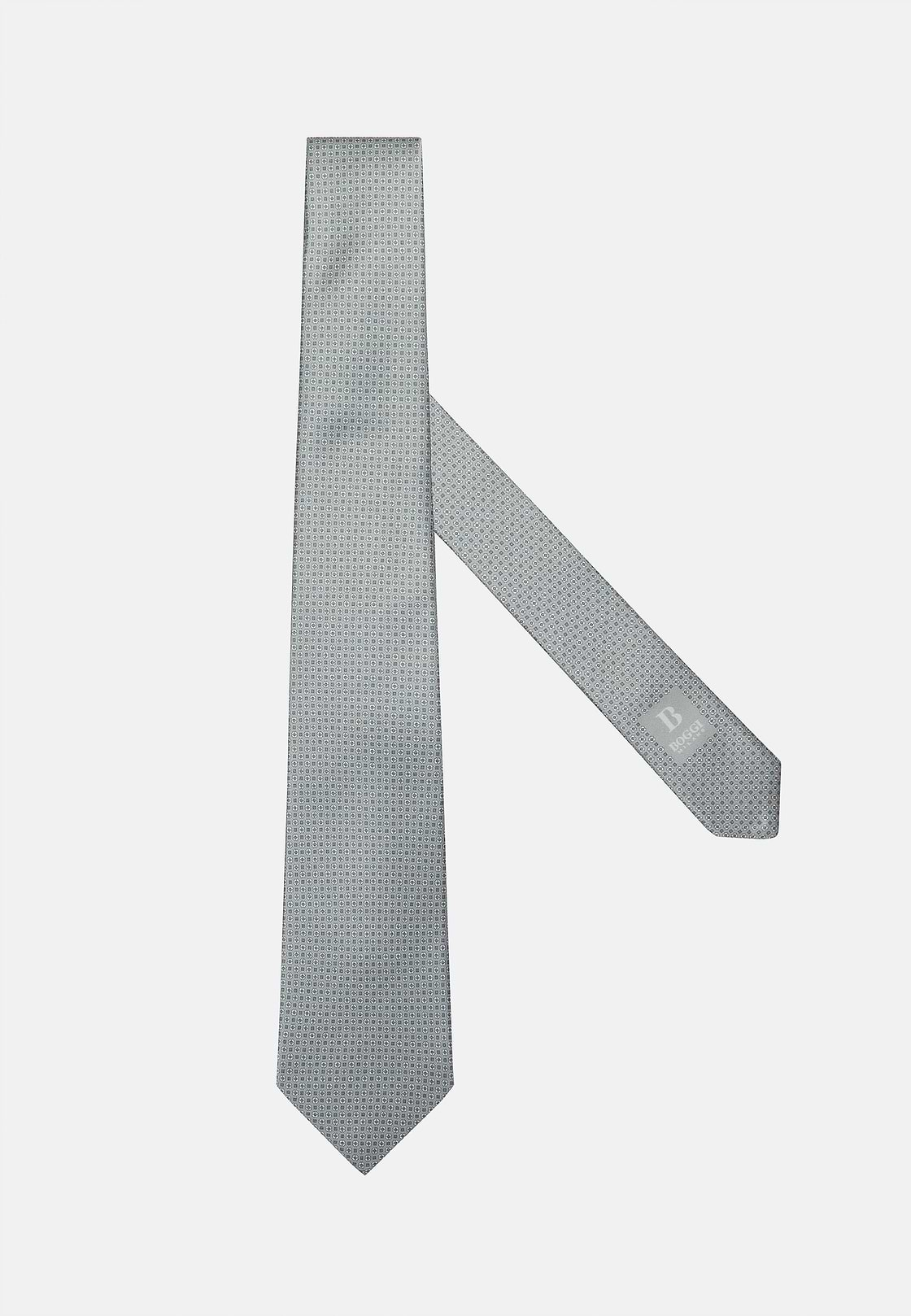 Micro Patterned Formal Silk Tie, Grey, hi-res