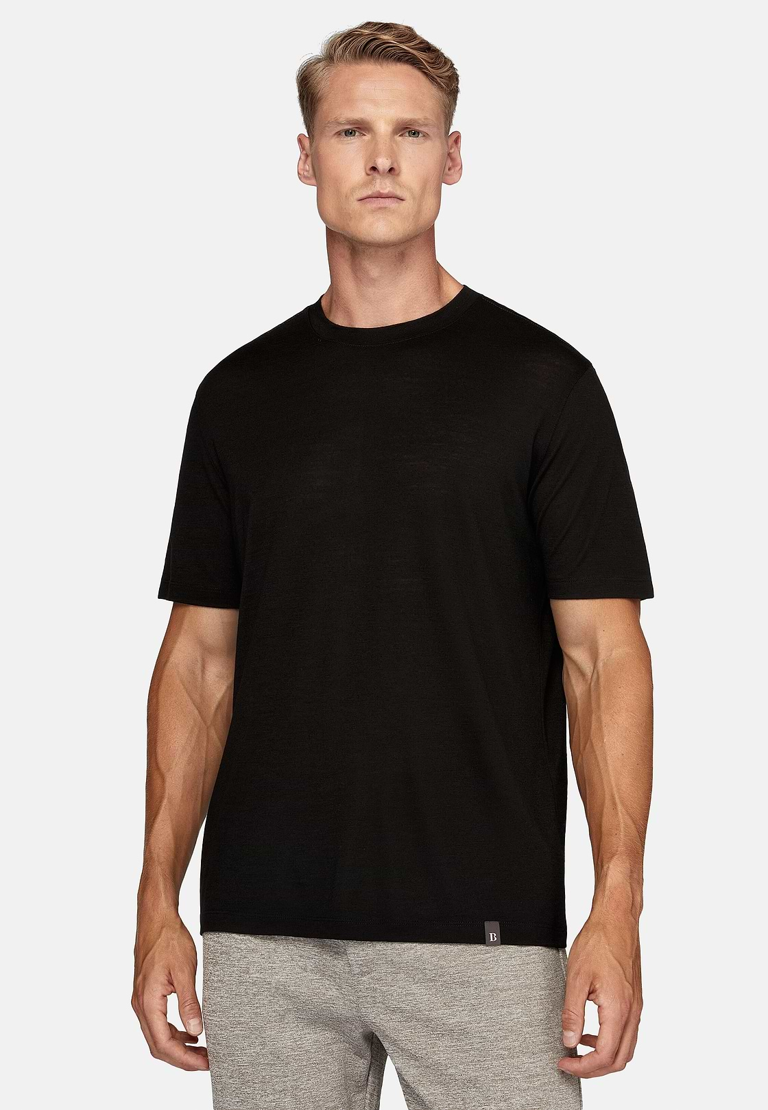 Tencel Wolmix T-shirt, Black, hi-res