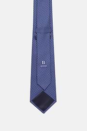 Stirrup Pattern Silk Tie, Navy blue, hi-res