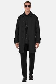 Pure Travel Wool Pea Coat, Black, hi-res