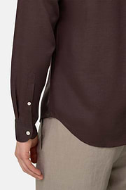Regular Fit Tencel Linen Shirt, Dark brown, thumb, 4