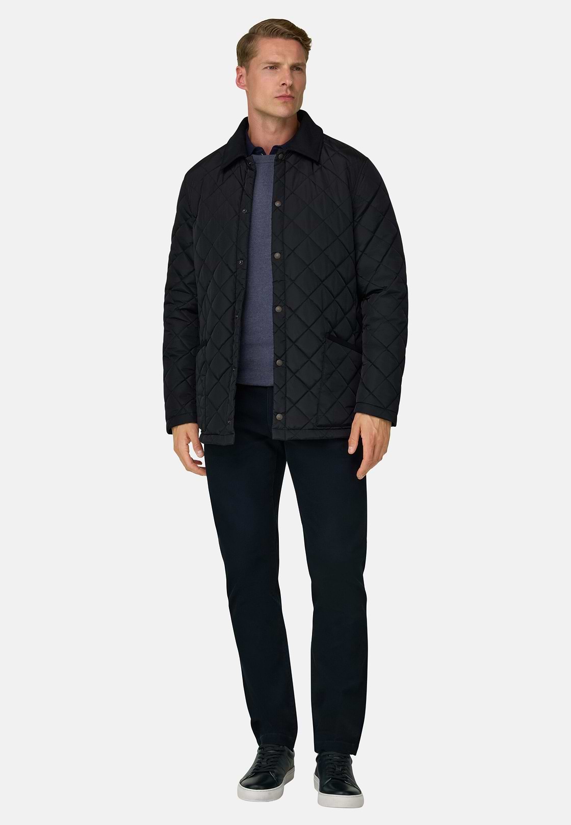 Peacoat Padded in Technical Fabric, Navy blue, hi-res, 2