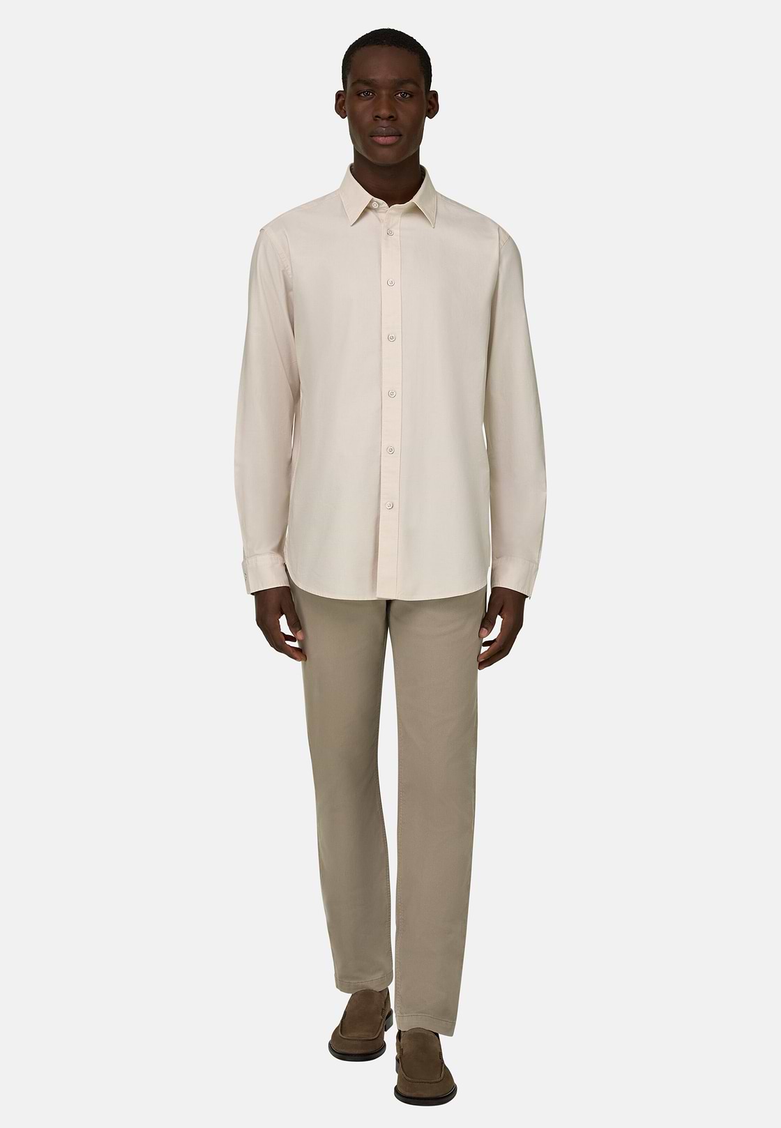 Jeans Aus Elastischem Baumwoll-Tencel, Taupe, hi-res, 2