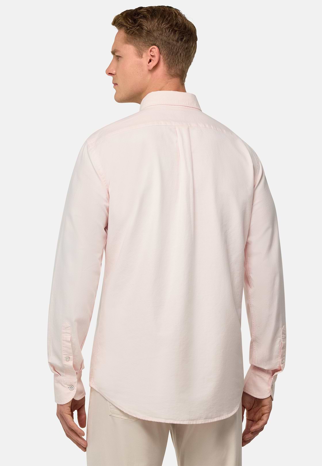 Camisa Oxford de algodón corte regular, Rosado, hi-res