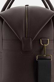 Duffle Bag in Leather-Effect Fabric, Dark brown, thumb, 3
