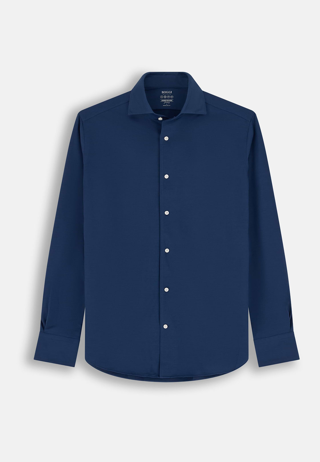 Poloshirt Aus Japanischem Jersey Regular Fit, Navy blau, hi-res, 7