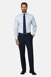 Hemd aus Pin-Point-Baumwolle Slim Fit, Hellblau, thumb, 2