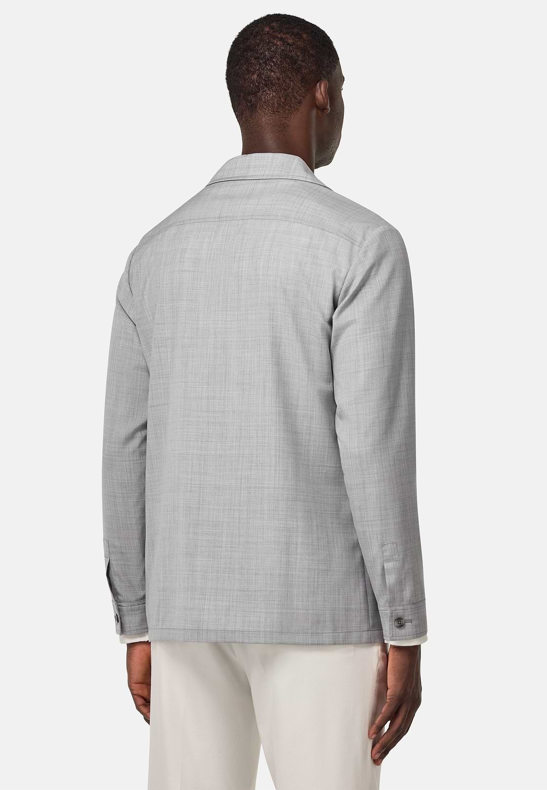 Giacca Camicia Link In Lana, Grigio, hi-res