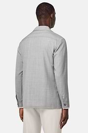 Giacca Camicia Link In Lana, Grigio, hi-res