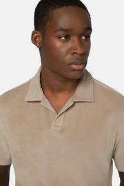 Cotton/Nylon Polo Shirt, Beige, hi-res