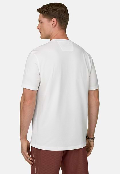 T-Shirt Aus Leistungsstarkem Piqué Mit S-Cafè®-Garn, Weiß, hi-res