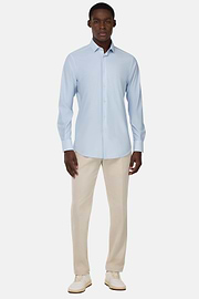 Slim Fit Stretch Nylon Shirt, Light Blue, hi-res