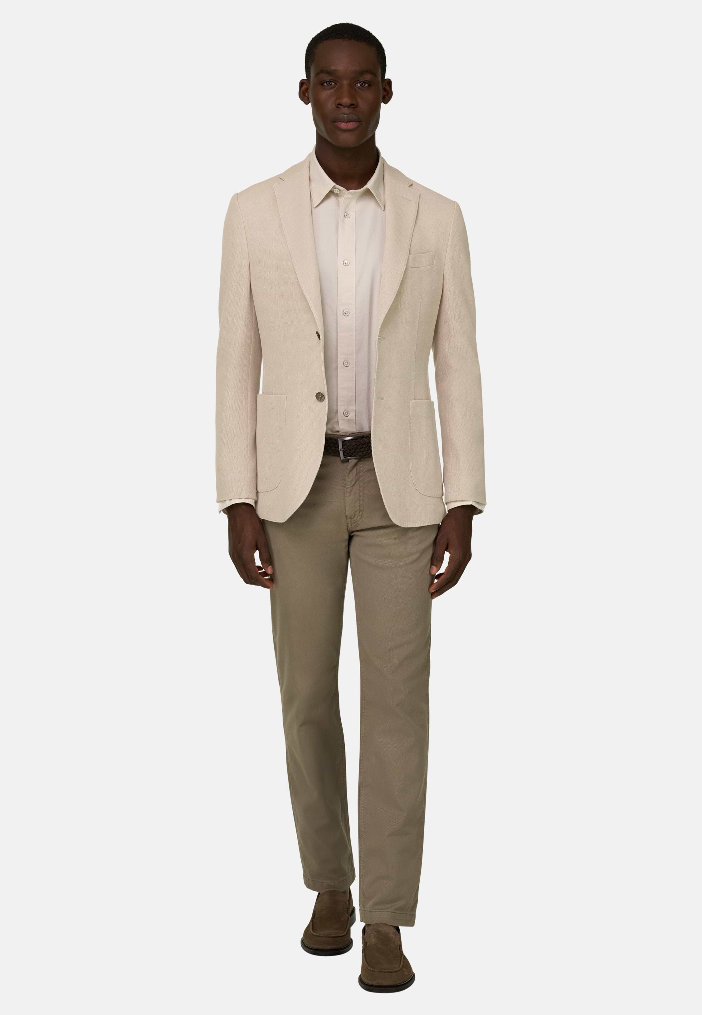 Men's B Jersey Micro Textured Jacket in Pure Cotton | Boggi Milano