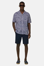 Camicia In Lino Cotone Regular Fit, Navy, thumb, 2