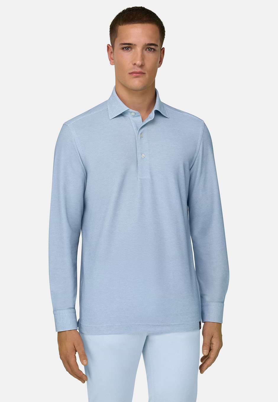 Japanese Jersey Polo Shirt, Light Blue, hi-res