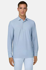 Polo Aus Japanischem Jersey, Hellblau, thumb, 2