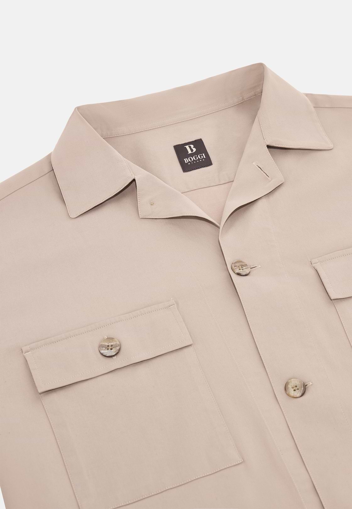 Surchemise En Coton Tencel, Beige, hi-res