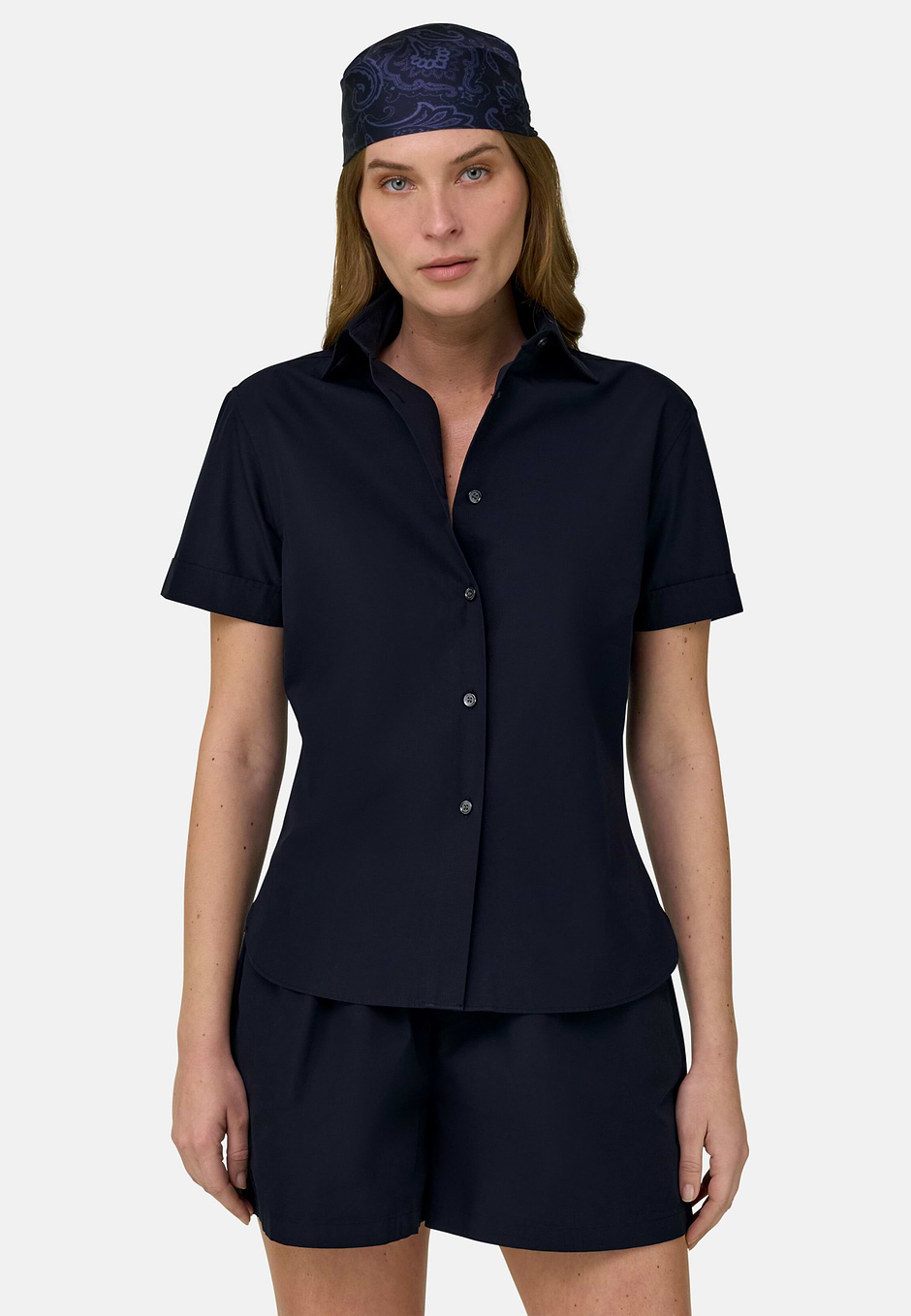 Regular Fit Cotton Shirt, Navy blue, hi-res