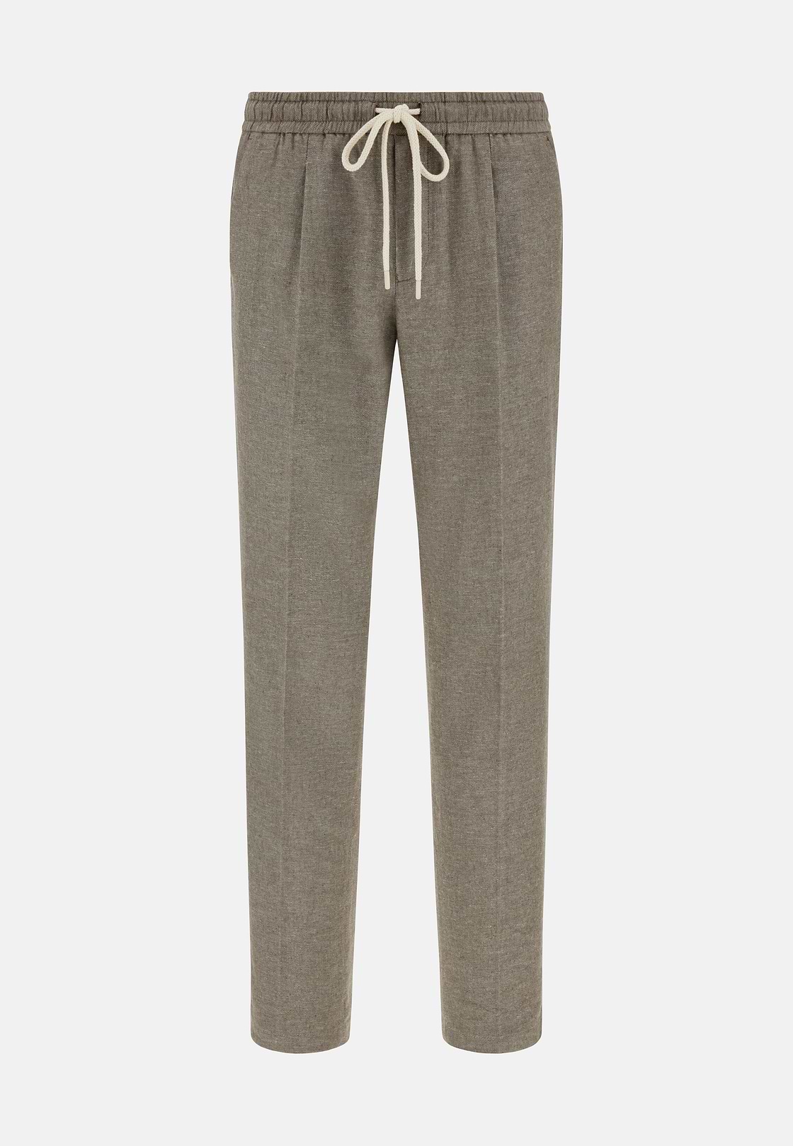 City Trousers in Cotton and Linen, Taupe, hi-res