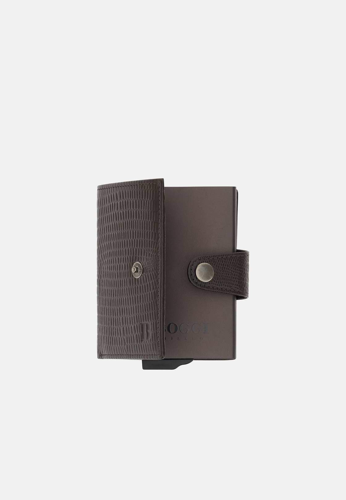 Tarjetero de Piel Estampada, Marron oscuro, hi-res, 4