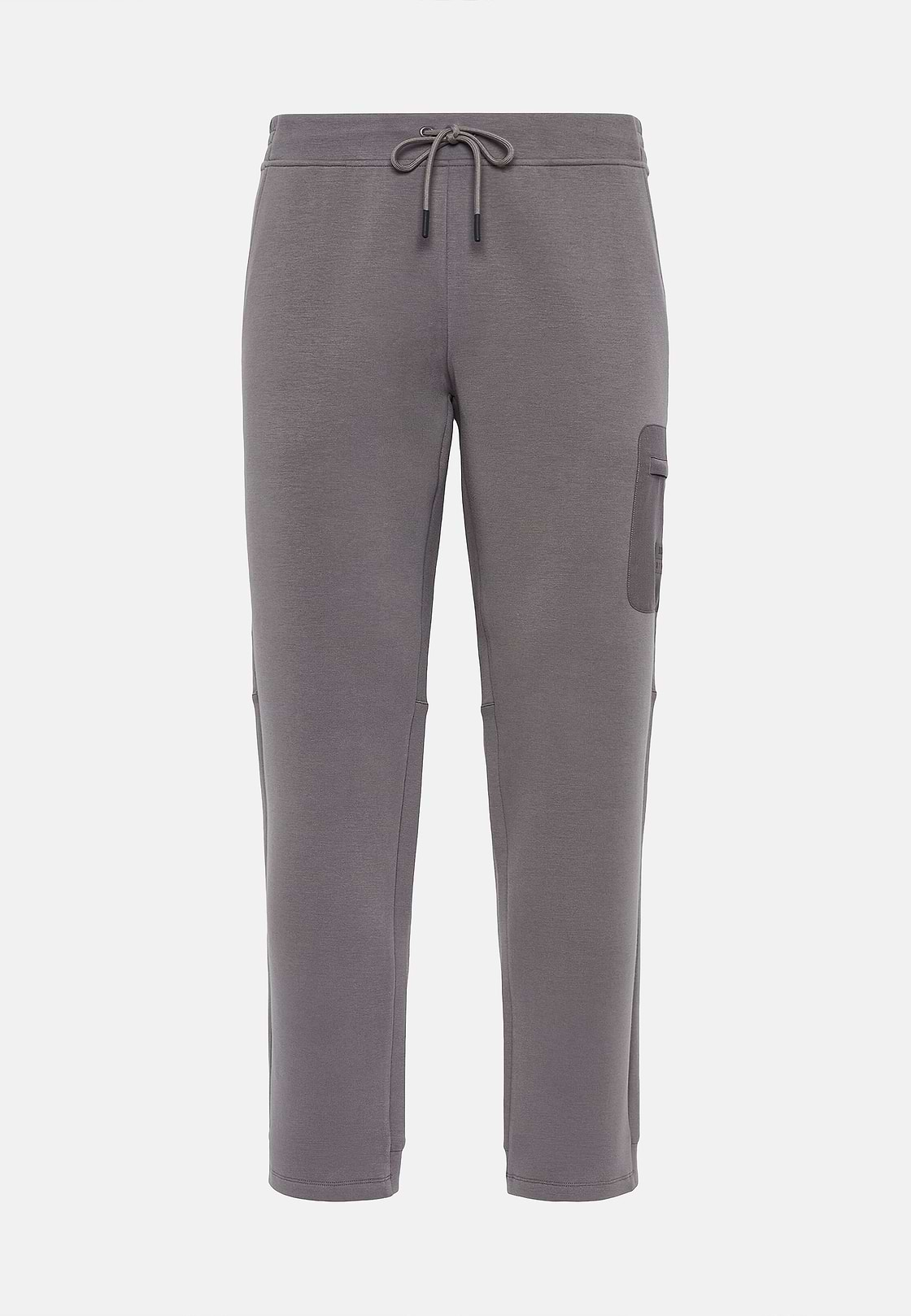 Pantaloni In Light Scuba Misto Cotone, Grigio scuro, hi-res