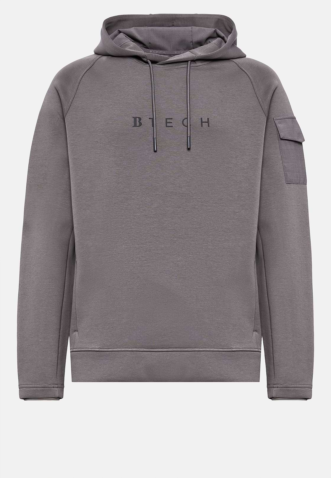 Bluza z kapturem z lekkiej mieszanki bawełny scuba, Dark Grey, hi-res