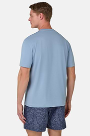 T-Shirt In Stretch Supima Cotton, Indigo, hi-res