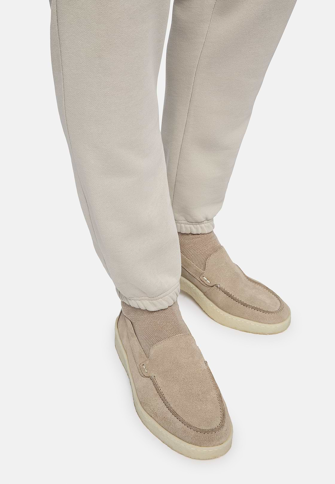 Suede Loafers, Beige, hi-res