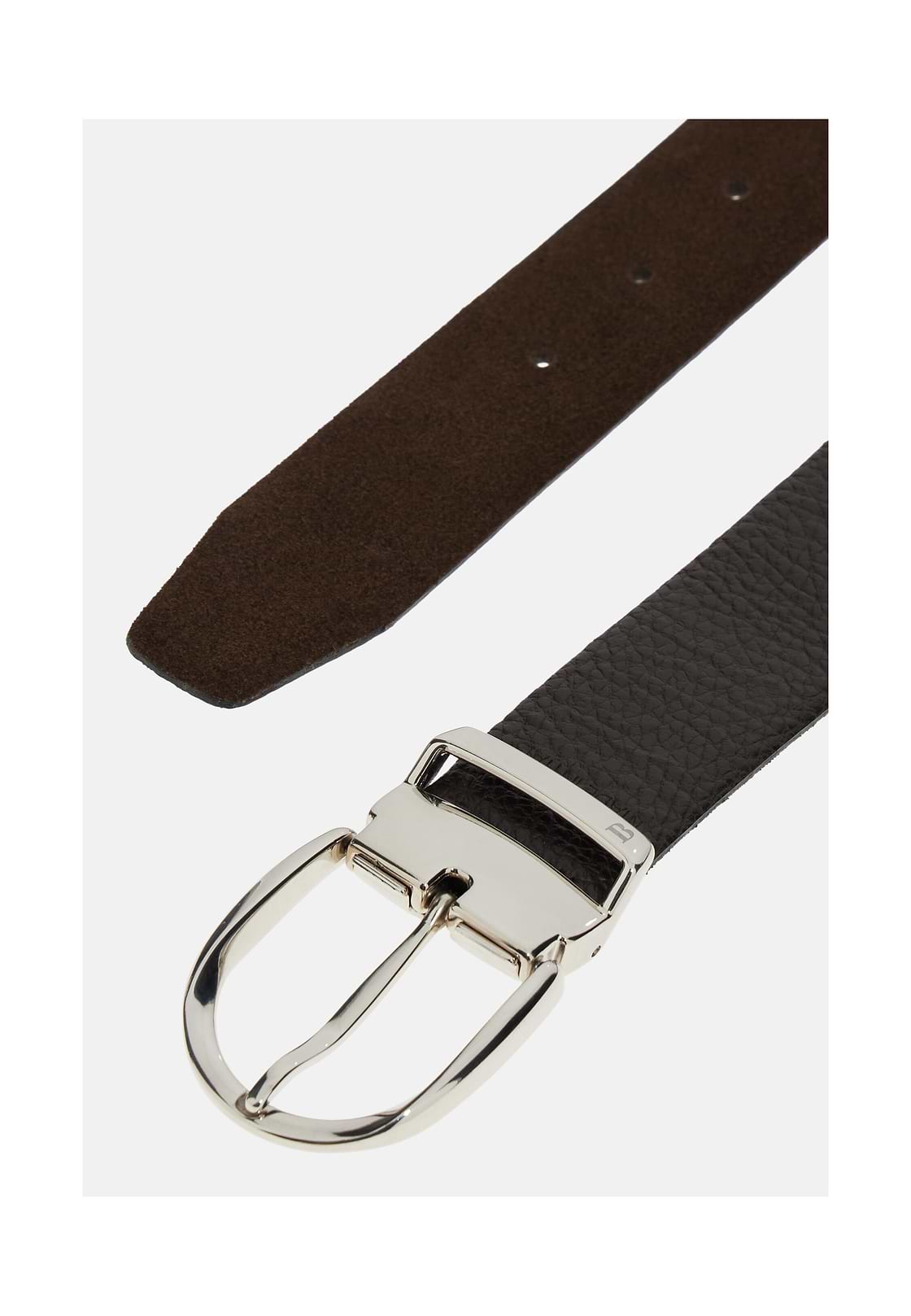 Ceinture Réversible En Cuir, Marron foncé, hi-res