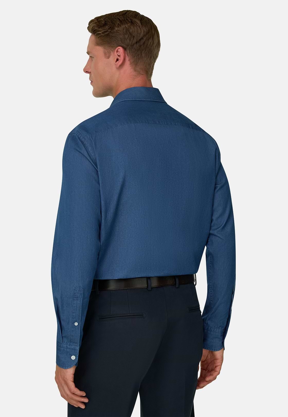 Overhemd in Katoenen Denim Regular Fit, Medium Blue, hi-res, 6