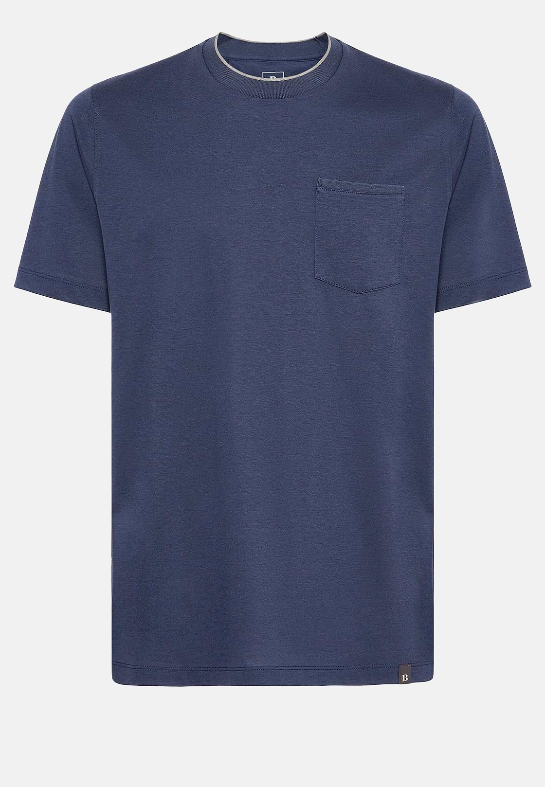 T-Shirt in Cotton and Tencel Jersey, Navy blue, hi-res