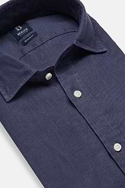 Regular Fit Blue Linen Shirt, Blue, hi-res