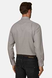 Houndstooth Cotton Shirt Regular Fit, Brown, thumb, 6