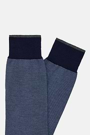 Striped Cotton Socks, Navy blue, hi-res