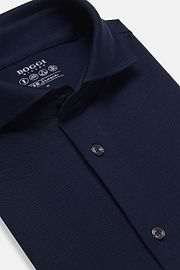 Slim Fit Polo Shirt in Filo Di Scozia Pique, Navy blue, hi-res
