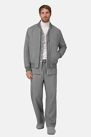 Bomber Padded in Wool Cashmere, Grey, thumb, 2