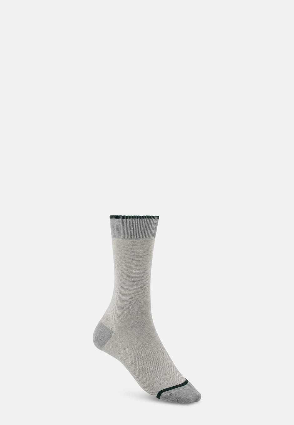 Short Socks Striped Cotton Blend, Light grey, hi-res
