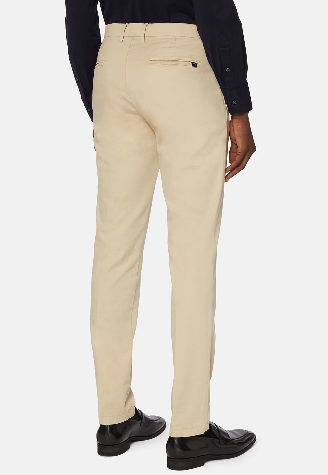 Stretch Cotton/Tencel Trousers, Sand, hi-res