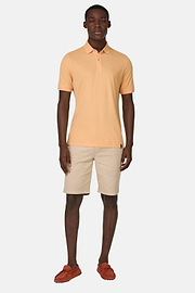 Cotton Piqué Polo Shirt, Orange, hi-res