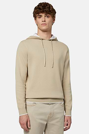 Beige Hoodie In Cotton, Beige, hi-res